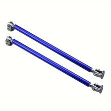 Zwei parallele blaue Metall-Frontlippen-Stützstäbe mit verstellbaren Befestigungseinden
