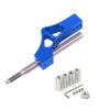 Blue adjustable car gear shifter extension kit with a metal shaft and various fittings