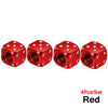 Set of four red aluminum dice valve caps for tires