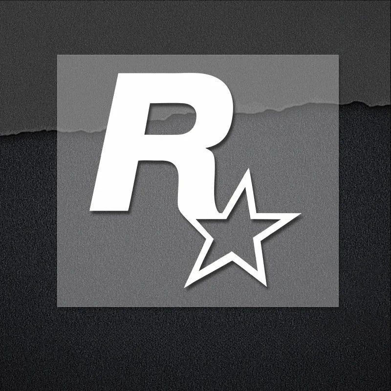 A white letter R with a five-pointed star design on a gray square background.