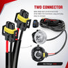 Two connector wiring harness kit for fog lights showing plugs and wiring