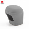 A gray universal car gear shift knob cover with a cutout for the knob.
