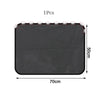 A black magnetic car window sunshade measuring 70cm by 50cm with a perforated texture.