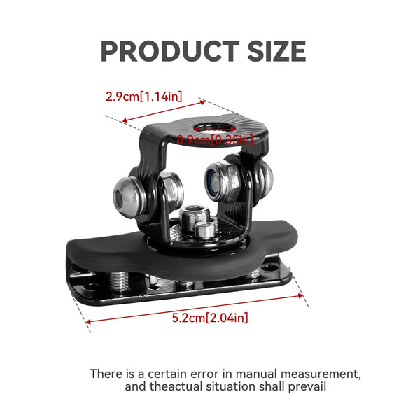 Black universal LED light bar mounting brackets shown with dimensions.