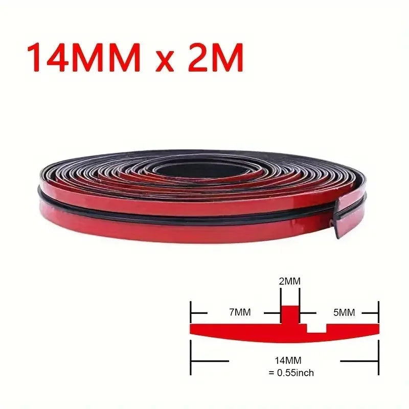 Roll of 14MM x 2M T-shape rubber seal strip for car windows, doors, and windshield