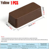 A brown metal polishing wax bar, 1 piece, shown from above with dimensions 35mm x 76mm.