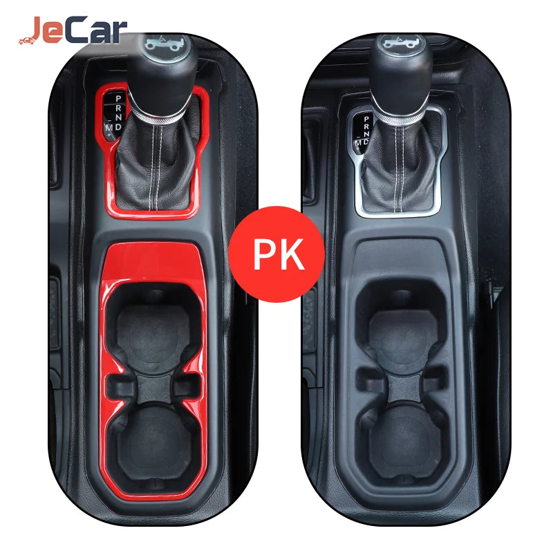 Black gear shift panel trim stickers for Jeep/Gladiator interior showing various shift positions