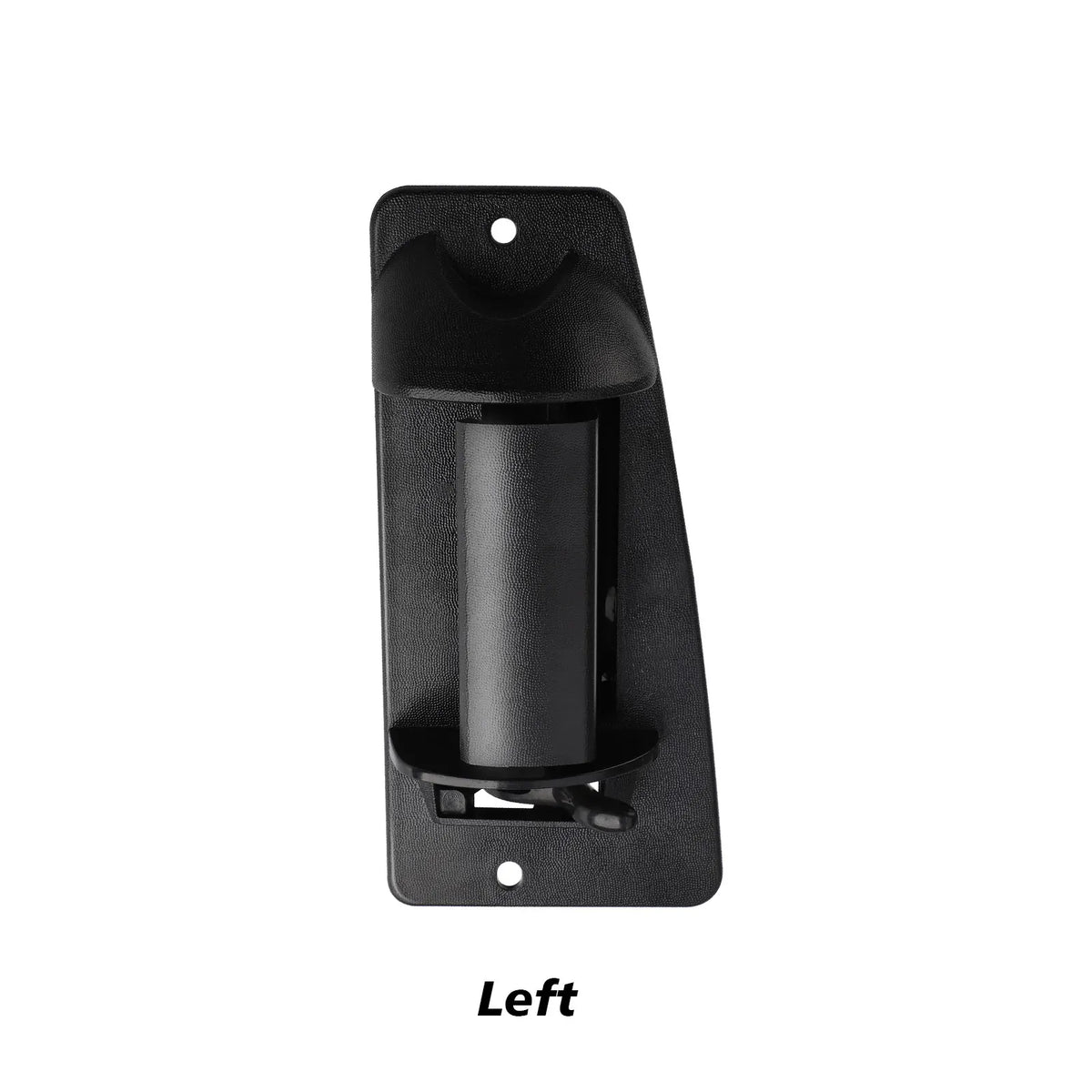 Black exterior door handle for Chevrolet or GMC Silverado, shown from the left side.