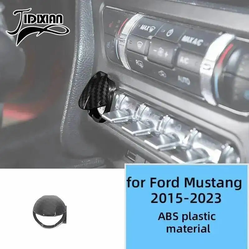 Carbon fiber interior decoration kit for Ford Mustang 2015-2023 featuring an ABS plastic material part.