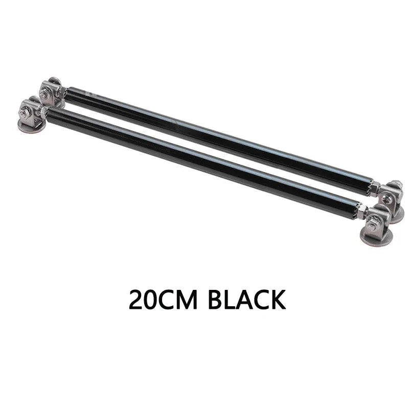 A pair of black adjustable bumper lip splitter rods.