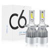 A box and two LED headlight bulbs are shown, highlighting the compact design of high-performance car headlight bulbs.