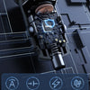 A close-up view of a black electronic module with visible circuitry and protection features for a car charger.