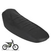 Black durable PVC seat covers shown next to a bicycle.