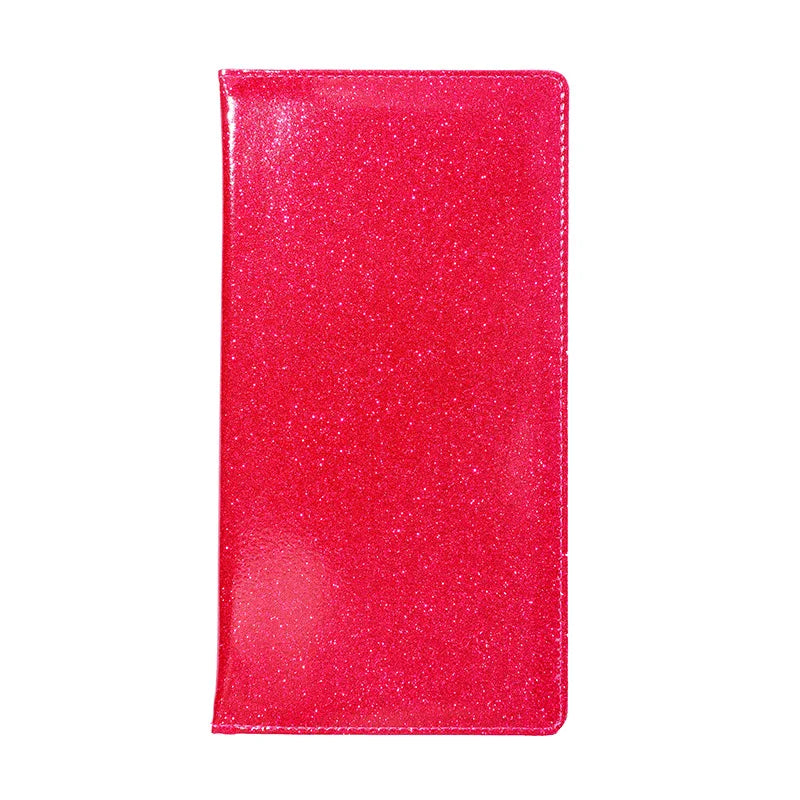 Leuchtend rote Glitzerkarte zum Aufbewahren von Dokumenten