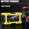 Yellow Foxsur 12V smart battery charger for automobile and motorcycle use