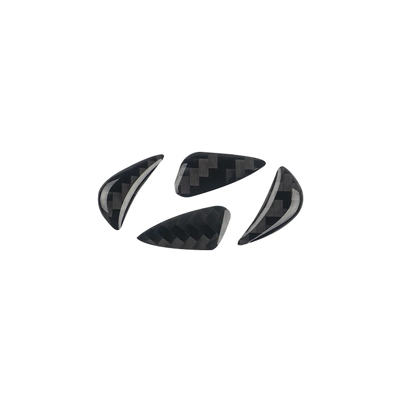 Black carbon fiber steering wheel trim decals