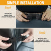 Step-by-step instructions showing how to install a tactical rifle sling organizer into a seat.