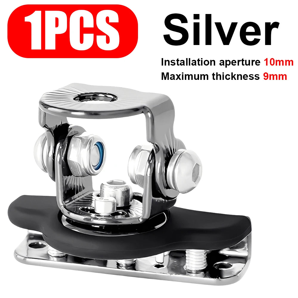Support de montage sans perçage en argent pour barres lumineuses LED, avec une ouverture de 10 mm et une épaisseur maximale d