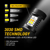 Vue rapprochée d'un module de lumière LED technologie SMD 3030 avec différents niveaux de lumens affichés.