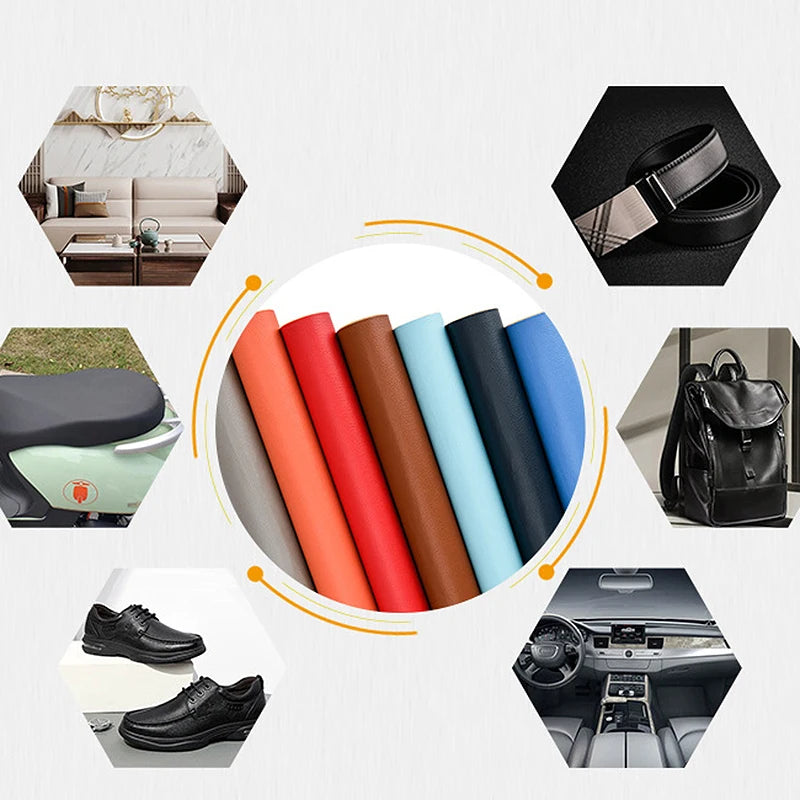 Parches y accesorios de cuero PU autoadhesivos para reparar sofás, bolsos y correas de relojes.