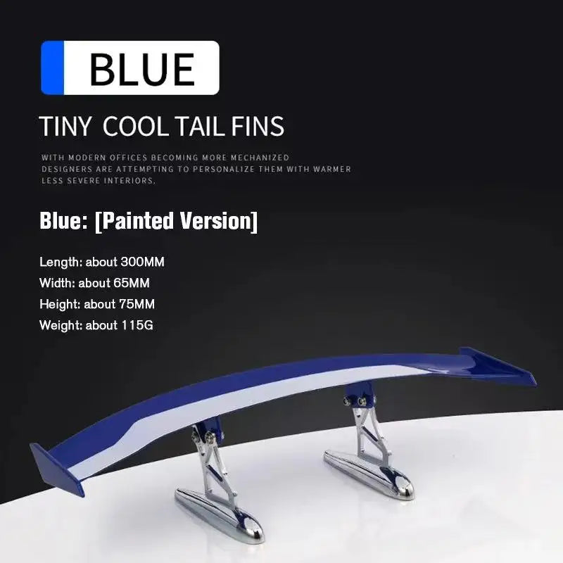 Blue painted tiny cool tail fins with metal mounting hardware