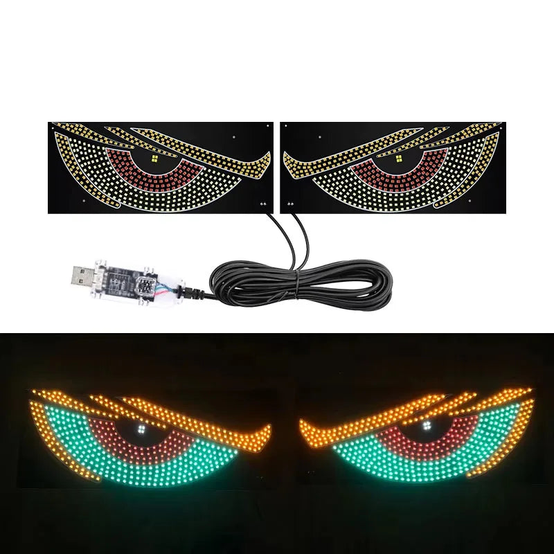Luz de ojo demoníaco RGB dinámica con múltiples patrones y colores.