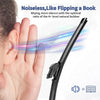 A hand is shown using a wiper blade, demonstrating the noiseless operation of a wiper system.