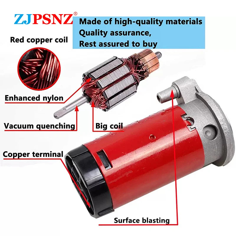 A red copper coil and a compressor unit with various finishing processes shown for an air horn kit.
