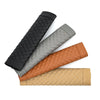 Two packs of PU leather car seat belt covers in black, gray, and tan colors.