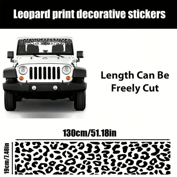 Leopard print decorative stickers for a car windshield sunshade decal