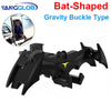 Black bat-shaped gravity buckle type phone holder mount for cars