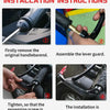 Installation instructions showing the assembly of a lever guard and expansion screw on a motorcycle component.