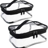 Clear PVC storage pouch with a black zip closure for organizing toys and cosmetics