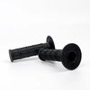 Black universal motorcycle handlebar grips with textured rubber coverings