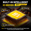 A close-up of an intelligent IC driver component with a 99% fit rating displayed on a yellow screen against a dark electronic