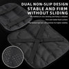 Black dual non-slip design seat pad with quilted texture and non-slip particles for stability