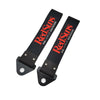 Two black RedSun universal tow straps with silver mounting plates.