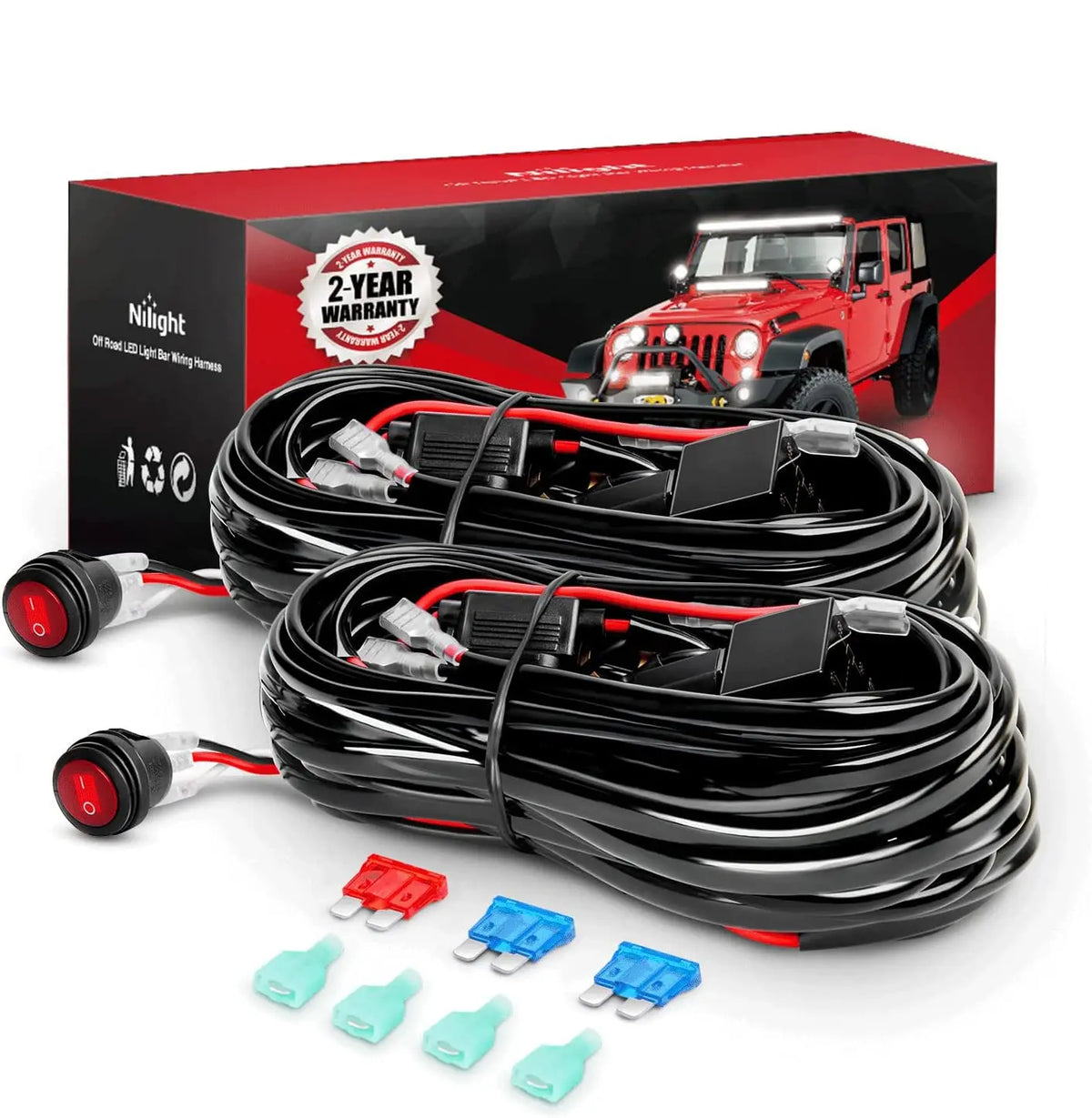 Kit de faisceau électrique LED noir pour véhicule avec sa boîte d'emballage.