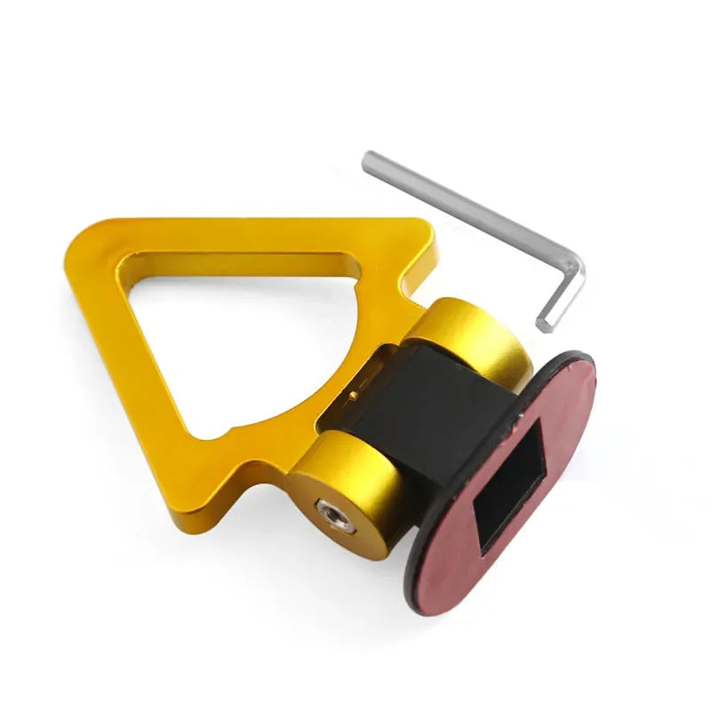 A set of car trailer hook decals featuring a gold and black design.