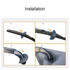 Installation steps showing how to install a car windshield debris protector sleeve.