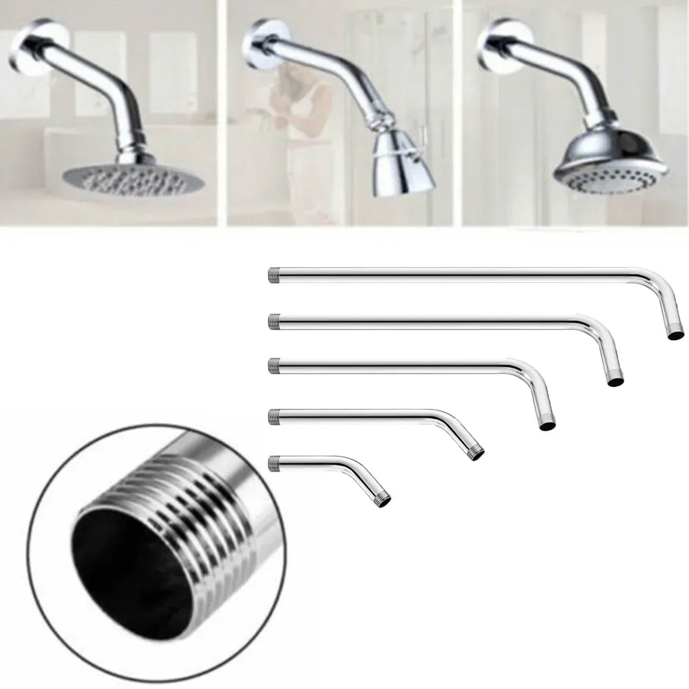 Stainless steel shower arm extension with various lengths and a threaded end