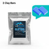 A package of two clay bars for auto detailing is shown next to blue examples.