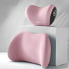 A pink universal car headrest neck support pillow is shown in a side view against a white background.