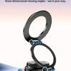 Support magnétique pour téléphone noir avec rotation à 360 degrés et angles de vision ajustables.