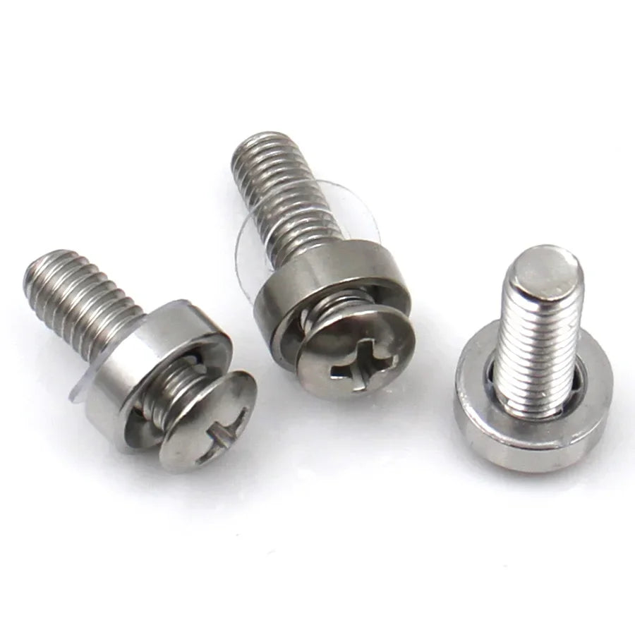 A set of 304 stainless steel cage nuts and machine screws.