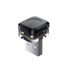 A black universal car USB ambient LED light fixture with a silver base and illuminated surface.