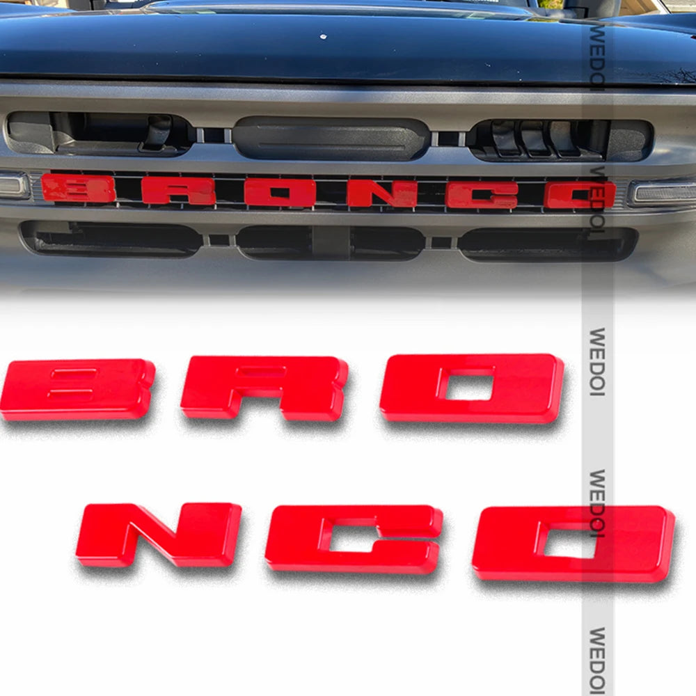 Cache-vis pour badge lettre rouge pour véhicule Ford Bronco