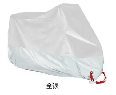A white waterproof cover for a motorbike, shown in a folded or draped shape.