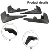 Ensemble de trois cache-boue noirs pour une Mazda CX-30, montrés sous différents angles.