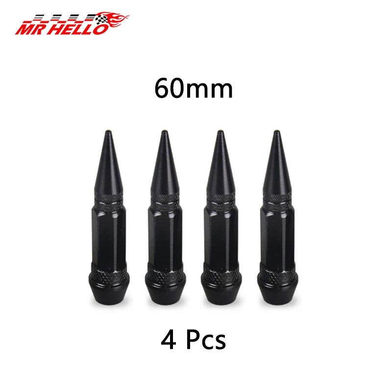 Quatre bouchons de tige d'alliage aluminium universels noirs de 60mm pour pneus